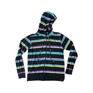 KREW Vintage Skate Y2K Striped Zip Hoodie XL